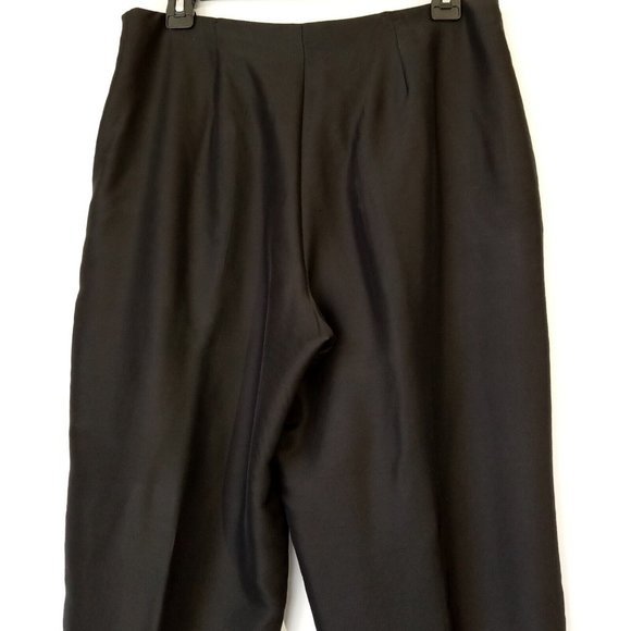 Women's Silk Ankle Pants Metallic Stitch Champagne Glass Size 10 Poly lined - Picture 10 of 13